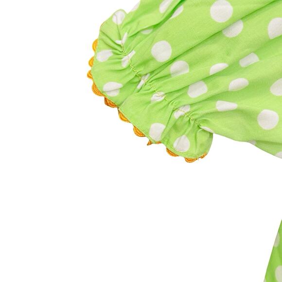 Dibble Dabble Girls 24 Month Boutique Smocked Green Pumpkin Dress Fall - Picture 4 of 7